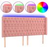 vidaXL Cabecero con LED de terciopelo rosa 183x16x118/128 cm