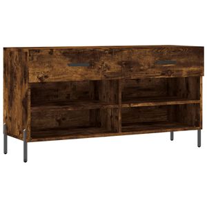vidaXL Banco zapatero madera de ingenier&iacute;a roble ahumado 102x35x55 cm