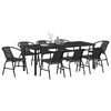 vidaXL Conjunto de Comedor de Jard&iacute;n 9 pcs Negro