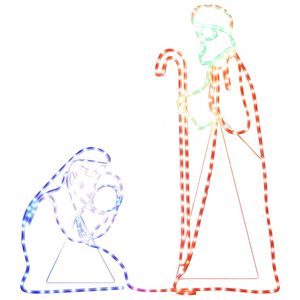 vidaXL Figuras de Navidad de Mar&iacute;a y Jos&eacute; con 264 LED 40x55&38x100 cm