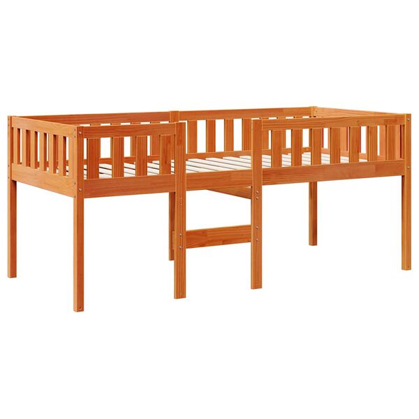 vidaXL Cama de ni&ntilde;os sin colch&oacute;n madera maciza pino marr&oacute;n 80x200 cm