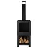 Esschert Design Chimenea exterior con sitio para le&ntilde;a negro FF410