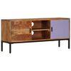 vidaXL Mueble TV madera maciza acacia marr&oacute;n miel y gris 110x30x50 cm