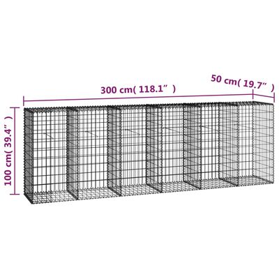 vidaXL Muro de gaviones con cubiertas acero galvanizado 300x50x100 cm