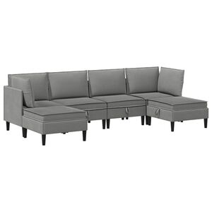 vidaXL Juego de muebles de sal&oacute;n 6 uds. Gris oscuro Tela