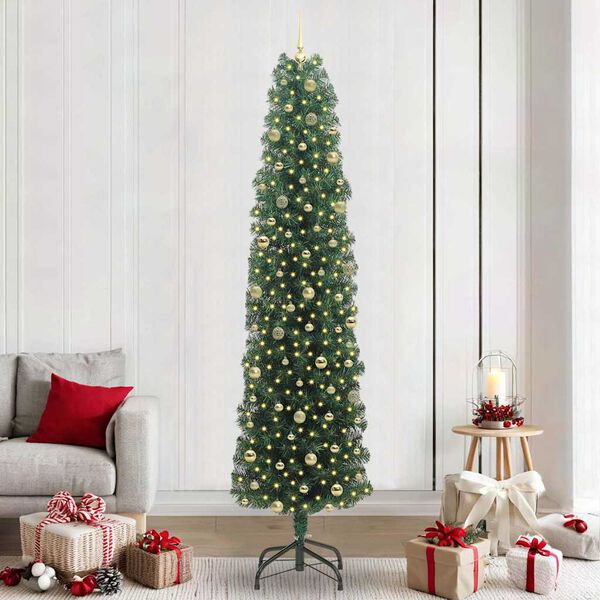 vidaXL &Aacute;rbol de Navidad artificial Verde 240 cm PVC, Acero y Pl&aacute;stico
