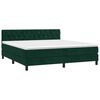 vidaXL Cama box spring con colch&oacute;n terciopelo verde oscuro 160x200 cm