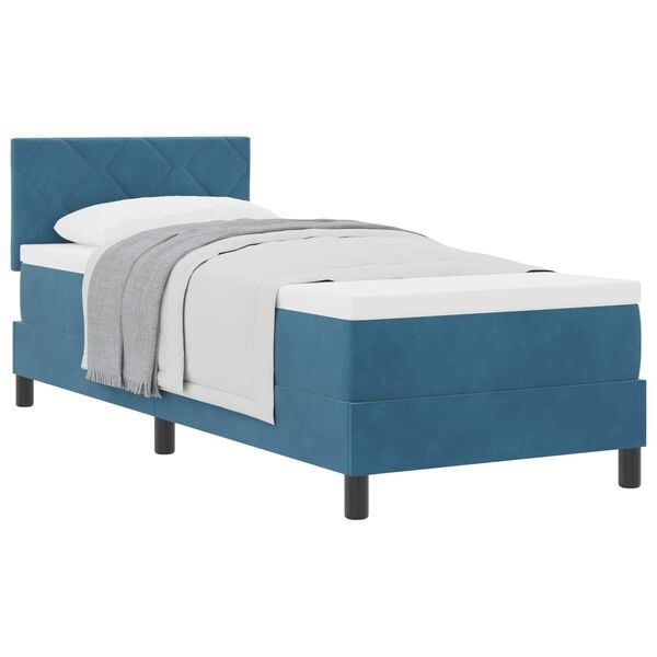 vidaXL Cama tipo Box Spring Azul Oscuro 80 x 200 cm Terciopelo