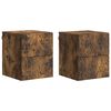 vidaXL Mesita de Noche de Pared 2 uds. Roble Ahumado 34,5 x 33 x 40 cm