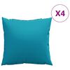 vidaXL Cojines para sof&aacute;, 4 unidades, color azul, 40x40 cm, tela