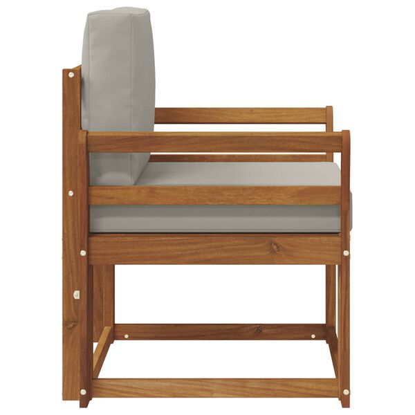 vidaXL Sof&aacute; de exterior Madera de Acacia S&oacute;lida y Poli&eacute;ster