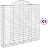 vidaXL Cestas de gaviones 5 uds forma de arco hierro 200x50x180/200 cm