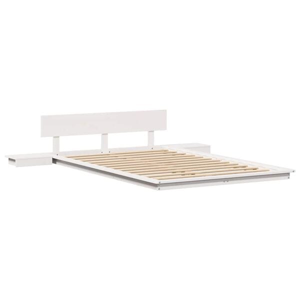 vidaXL Estructura de cama con cabecera Marr&oacute;n 135 x 190 cm Madera