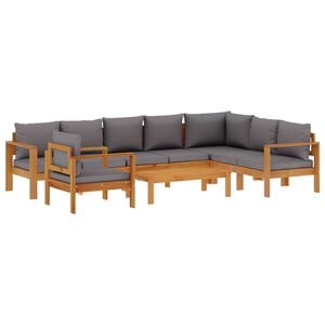 vidaXL Set de sof&aacute;s de jard&iacute;n con cojines 6 pzas madera maciza acacia