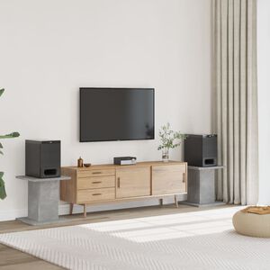 vidaXL Soportes altavoces 2 uds madera gris hormig&oacute;n 30x30x40 cm