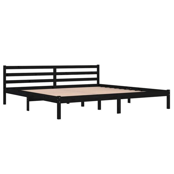 vidaXL Estructura de cama sin colchón madera de pino negro 200x200 cm