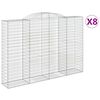 vidaXL Cestas de gaviones 8 uds forma de arco hierro 300x50x200/220 cm