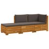 vidaXL 3 uds. Conjunto de sof&aacute;s de exterior Madera de Acacia S&oacute;lida