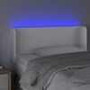 vidaXL Cabecero con LED cuero sint&eacute;tico blanco 103x16x78/88 cm