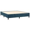 vidaXL Cama box spring colch&oacute;n y LED terciopelo azul oscuro 160x200 cm