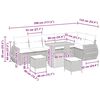 vidaXL Conjunto de sof&aacute; de jard&iacute;n con coj&iacute;n 9 pcs Negro y crema