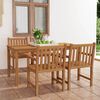 vidaXL Conjunto de comedor de jardín de 5 piezas, 180 x 90 cm, madera maciza de teca