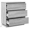 vidaXL Armario de Noche Gris 71 x 34,5 x 75 cm Madera de ingenier&iacute;a