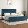 vidaXL Estructura cama sin colch&oacute;n terciopelo azul oscuro 200x200 cm