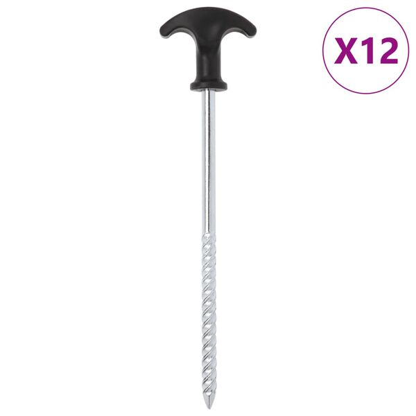 vidaXL Clavijas para tienda 24 uds acero galvanizado 20 cm &Oslash;7 mm