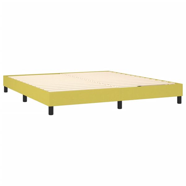 vidaXL Cama box spring con colch&oacute;n tela verde 160x200 cm