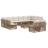 vidaXL Conjunto de sof&aacute;s de jard&iacute;n 13 pcs Beige rat&aacute;n sint&eacute;tico