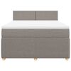 vidaXL Cama box spring con colch&oacute;n tela gris taupe 140x200 cm