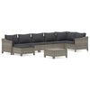 vidaXL Set de muebles de jard&iacute;n 8 pzas y cojines rat&aacute;n sint&eacute;tico gris
