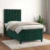 vidaXL Cama box spring con colch&oacute;n terciopelo verde oscuro 100x200 cm