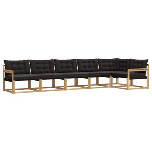vidaXL Conjunto de sof&aacute;s de exterior con coj&iacute;n 6 pcs Blanco y Negro