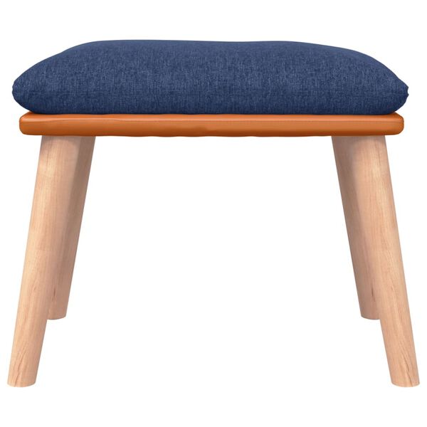 vidaXL Reposapi&eacute;s tela y cuero sint&eacute;tico azul 45x29,5x35 cm