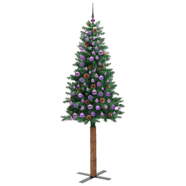 vidaXL &Aacute;rbol de Navidad Delgado con 300 LED con soporte Verde 210 cm
