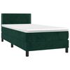 vidaXL Cama box spring colch&oacute;n y LED terciopelo verde oscuro 100x200cm