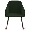 vidaXL Silla mecedora de terciopelo verde oscuro