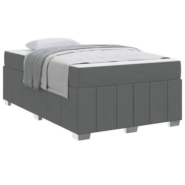 vidaXL Estructura de cama con colch&oacute;n Gris oscuro 120 x 200 cm tela