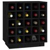 vidaXL Botellero de madera maciza de pino negro 55,5x34x61 cm