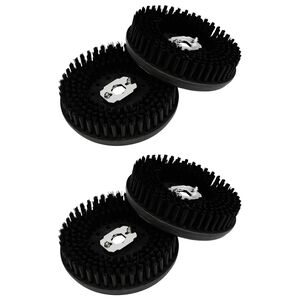 vidaXL Cabezal de cepillo para pulidora de suelos 4 uds. &Oslash; 13 cm Negro
