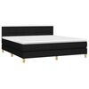 vidaXL Cama box spring con colch&oacute;n tela negro 160x200 cm