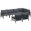vidaXL Conjunto de sof&aacute;s de jard&iacute;n 7 uds. Negro Acero