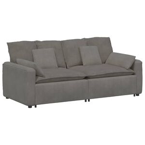 vidaXL Sof&aacute; modular con cojines, gris claro