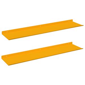 vidaXL Estante flotante 2 pcs Amarillo Mostaza 80 x 18 x 2,5 cm Acero