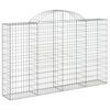 vidaXL Cesta gaviones forma arco hierro galvanizado 200x30x120/140 cm