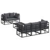 vidaXL Conjunto de sof&aacute;s de jard&iacute;n 6 uds. Negro Acero