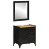 vidaXL Conjunto de muebles de ba&ntilde;o 2 pzas madera maciza mango y hierro