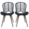 vidaXL Sillas de comedor 4 unidades de ratán natural negro